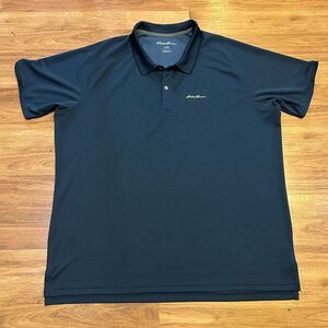 Eddie Bauer Men’s Resolution Pro Short Sleeve Polo Shirt Navy Blue | Men Size XL